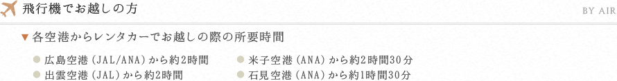 飛行機でお越しの方